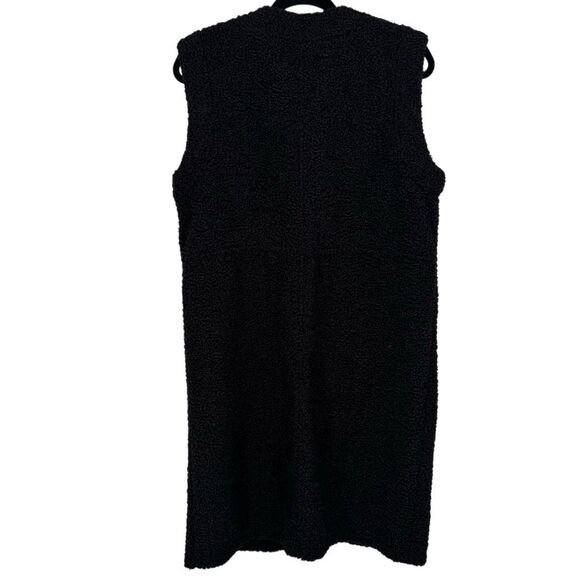 Prologue Black Textured Bouclé Sleeveless Sweater Vest Coat Size Medium NWT - Picture 7 of 8